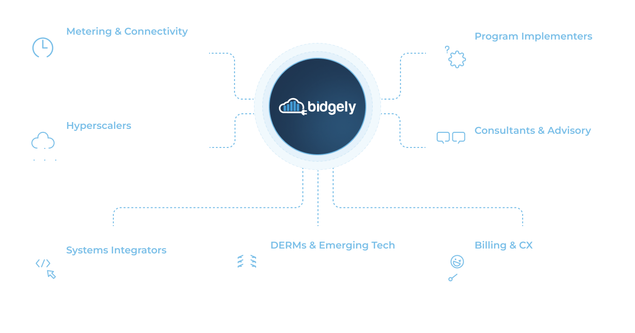 How Bidgely serves every partner type diagram