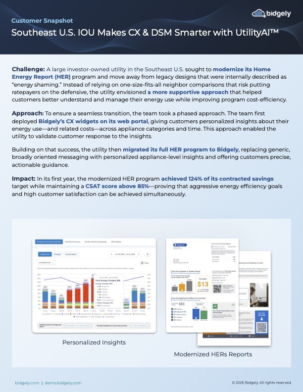 A Southeast U.S. IOU Modernizes CX and DSM Programs With Bidgely